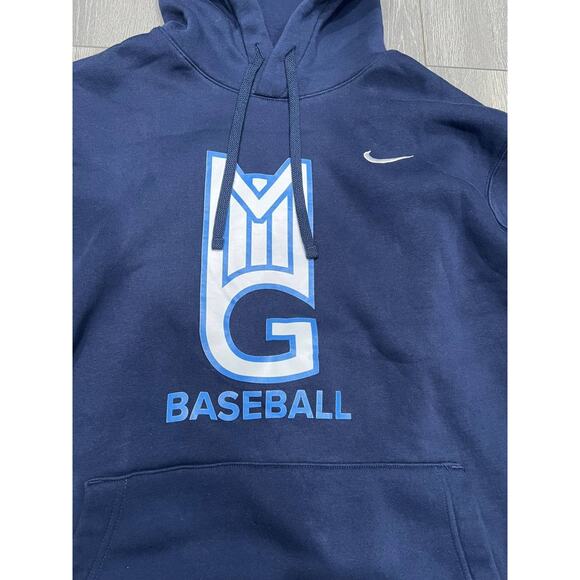 NIKE Baseball Y2K men Fleece Hoodie Navy XL A004464 - Picture 2 of 7